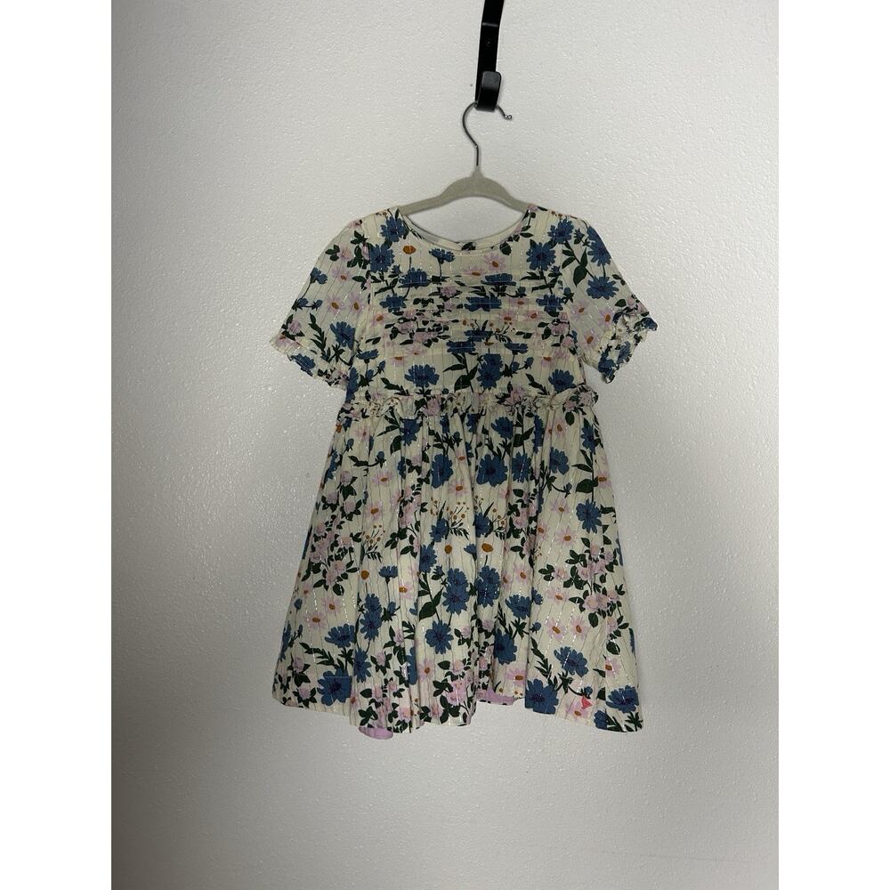 Pink Chicken Girls Raquel Dress in Melon Daisy Floral Pattern Size 3 Years